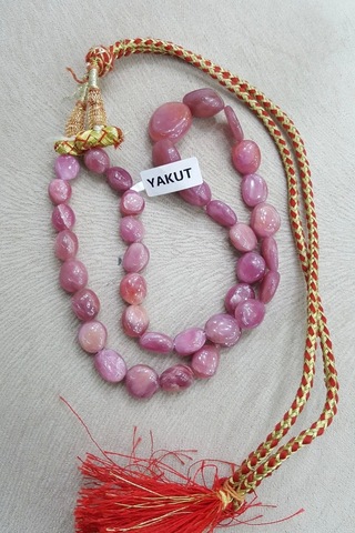 Yakut Kolye Doğal Taş Yakut 1 Cm Taşlı Kolye Yakut Gücün Taşı Çok renkli