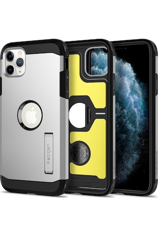 Spigen Apple Uyumlu iPhone 11 Pro İle Kılıf Tough Armor Xp Satin Silver