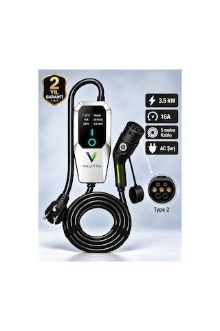 Elektrikli Araç Şarj Cihazı/istasyonu Seyyar/taşınabilir Ac 3.5 Kw 16 Amper Ev Tipi