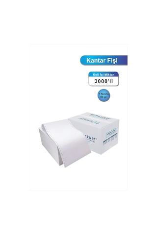 5,5x24 Kantar Fişi 80 Gr. 3000 Adet , Beyaz Otokopili Sürekli Form 5,5x24 Cm