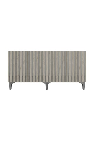 150dhdk6btg Aden Pleksi Desen Konsol Ve Tv Sehpası, Ünitesi Beyaz-traverten-gümüş