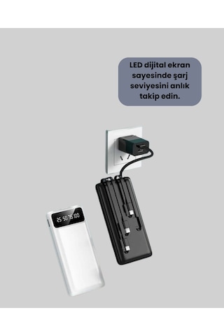 Kamp Ve Seyahat İçin 20.000mah Led Işıklı Hızlı Şarj Powerbank Yeni Nesil