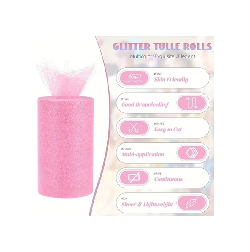 Trendooze Parlak Tül Rulo 6x50 Yard Yeşil Parti Düğün Paketleme