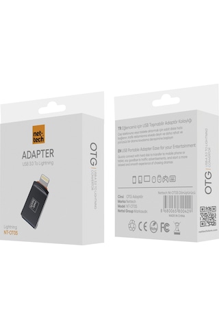Nettech Nt-ot05 Usb To Lightning Dönüştürücü Siyah