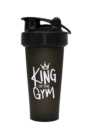 King Of The Gym Shaker 650 Ml Ölçekli Ve Sızdırmaz Kapaklı Protein Shaker 2'li Set Siyah+şeffaf