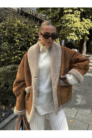 Sonbahar Ve Kış Kadın Retro Ceketleri Beyaz