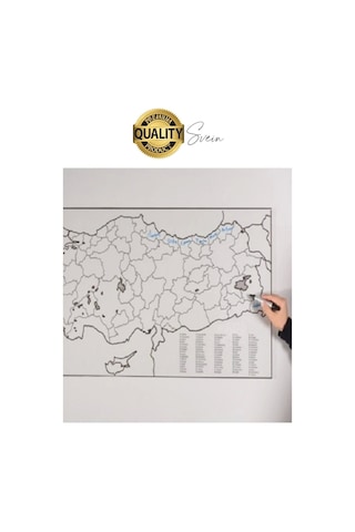 Duvara Yapışabilen Ev Okul Stickerı Dekoratif Büyük Boy Yazılabilir Türkiye Haritası Manyetik Şeffaf Çok Renkli