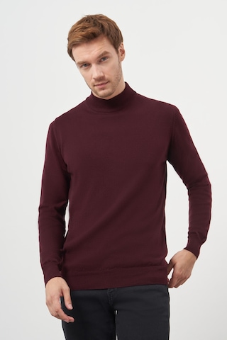 Morven Erkek Koyu Bordo Basic Yarım Balıkçı Yaka Dynamic Fit Rahat Kesim Triko 26kc017001752 Koyu Bordo Koyu Bordo