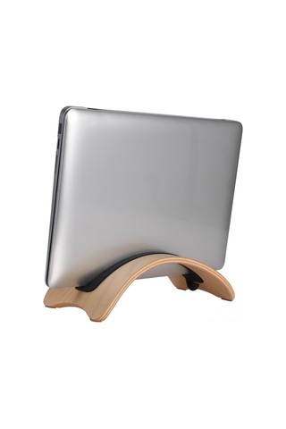 Tenfowee Doğal Ahşap Dikey Dizüstü Bilgisayar Standı - Macbook Pro İçin Kaymaz Tasarım