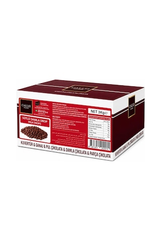Callei Chocolate Sütlü Damla Çikolata 3 Kg Pasta, Kurabiye Ve Tatlı Tarifleri İçin Profesyonel Sütlü Çikolata