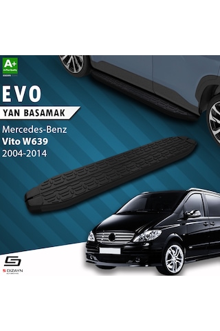 S-dizayn Mercedes Vito W639 Kısa Şase Evo Siyah Yan Basamak 233 Cm 2004-2014