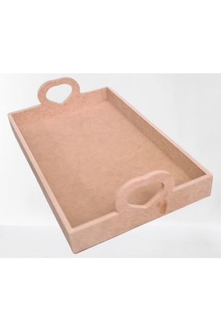Hobi Adn 90367 Model Tepsi Kalplı Ahşap Mdf Ham El Yapım