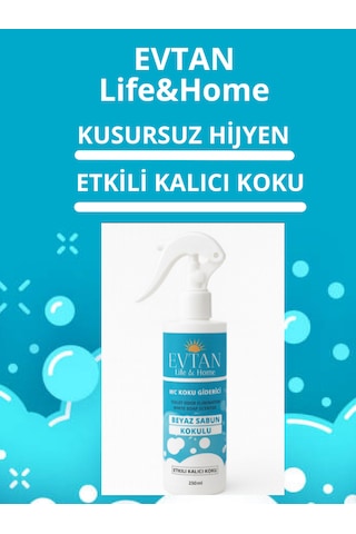 Evtan Life&home Beyaz Sabun Kokulu Wc Koku Giderici Sprey 250 Ml