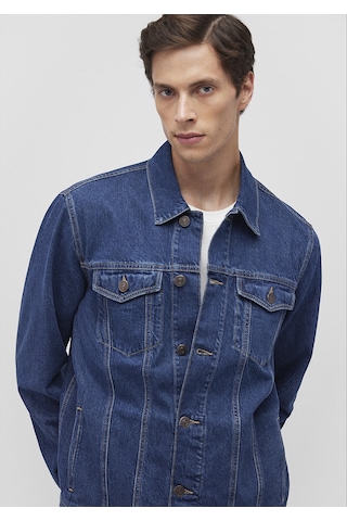 Mavi - Drake 90'lar Puslu Koyu Mavi Jean Ceket 010143-87939 Lacivert