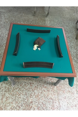 Lüx Okey Oyun Masası 100X100 CM Sökülebilir Ayak Ahşap Oval Okey