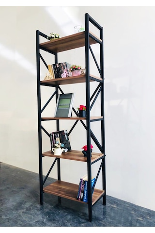 Metingüneşmobilya Güneş Metal Dekoratif Ahşap Kitaplık 60X180 Cm