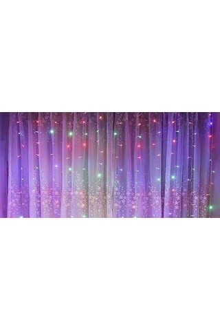 Perde Led 240 Ledli 8 Fonksiyonlu Dekor Lambası Rgb Çok Renkli