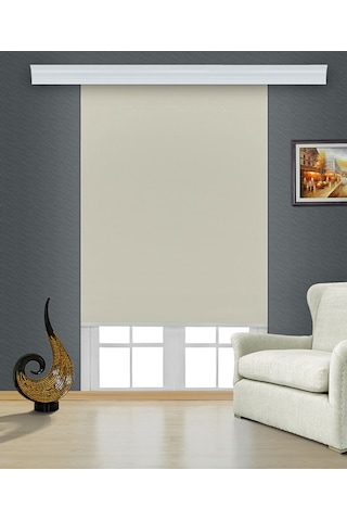 Stor Perde Kalın Kumaş (Keten) Krem Renk Modern Perde Store