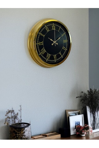 Büro Ev Ofis Hediyesi İçin 40cm Golden Tip Prestij Duvar Saati Diğer 02378372