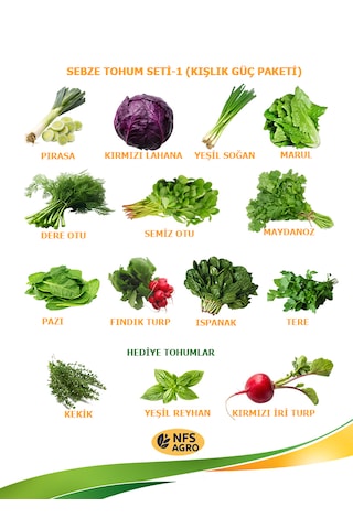 Sebze Tohumu - Karışık Sebze Yetiştirme Paketi - 2 1 Adet