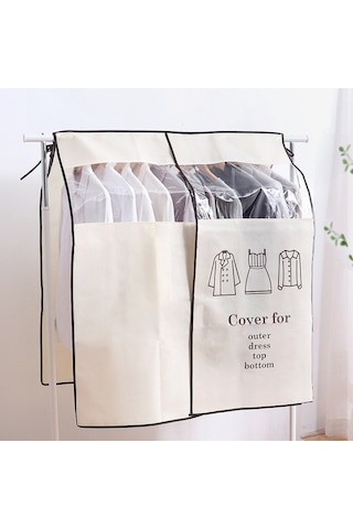 Teltree "premium Kıyafet Koruma Örtüsü - 90x110cm Şeffaf Askılı Çanta" Bej