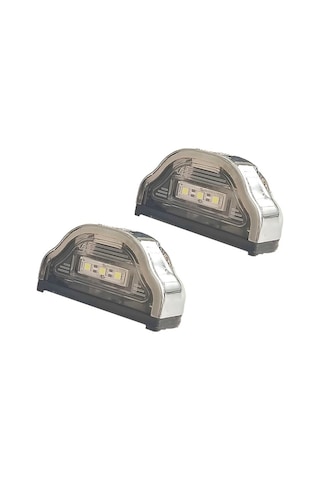 2 Adet Tır Kamyon Dorse Plaka Lambası Kobra Krom 12-24 Volt