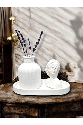 Bernami Mumluk Şamdanpinterest Kadın Figürlü Vazo Seti & Dekoratif Obje & Tabak & Roller Vazo Diğer