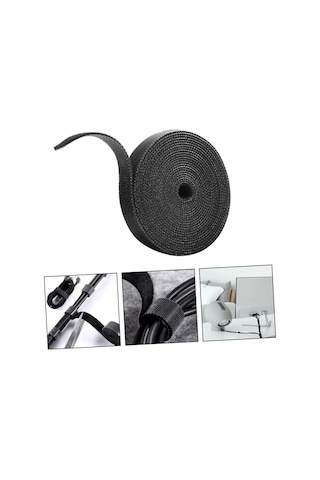 Dünya Magnet 2 Metre - Sırtsırta Cırt Bant, En: 2 Cm, Siyah, Kablo Düzenleyici, Cırt Bağı, Cırt Standart