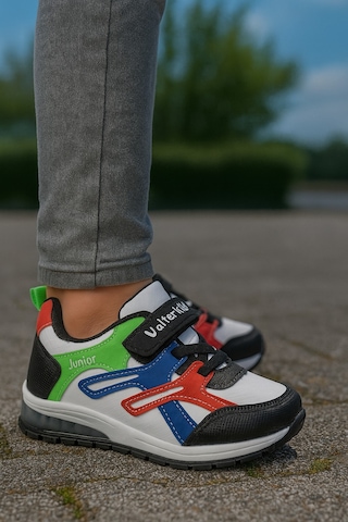Unisex Çocuk Cırtlı Bağcıklı Sneaker Günlük Spor Ayakkabı Çok Renkli