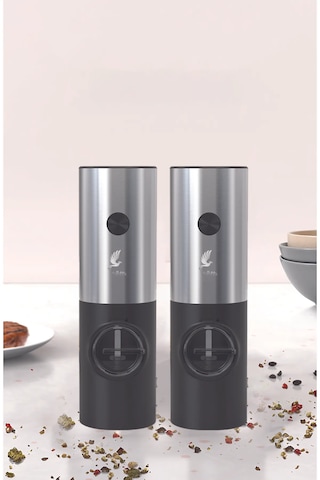 Olinda 2'li Pilli Baharat Öğütücü Siyah Standsız
