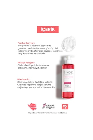 Sinoz Normal Ciltler için Yüz Temizleme Jeli 400 ML