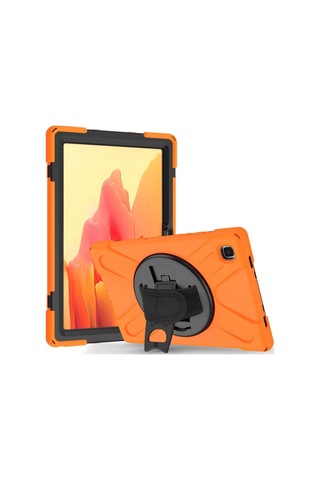 Samsung Galaxy T220 Tab A7 Lite 8.7 Kılıf Amazing Tablet Kapak - Turuncu Bant