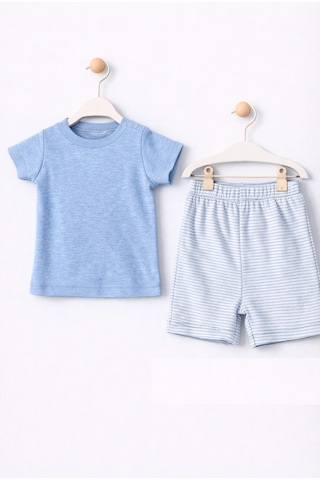 For My Baby Basic Bebek Şortlu Takım Mavi1