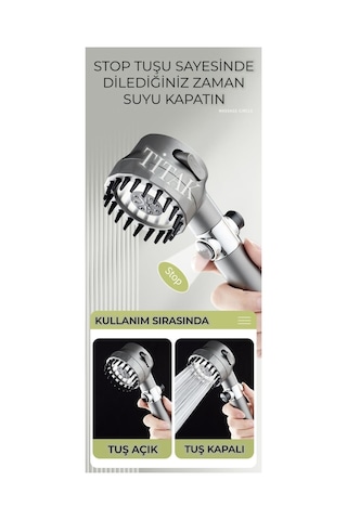 Sardıcı Yeni Nesil Masajlı Filtreli Stop Tuşlu 3 Fonksiyonlu Su Tasarruf