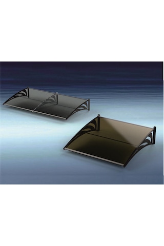 Kapı Üstü Sundurma 100x360 Cm Ant. Gri Ayak 3mm Solid Gri Levha