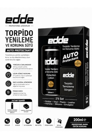 Edde Araba Araç Oto Torpido Koruyucu Koruma Ve Yenileme Sütü Ve Temizleme Süngeri 250ml