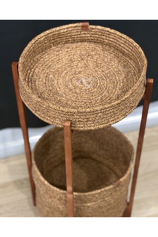 Sepetli Sehpa Yan Sehpa Gazetelikli Sehpa 5005 Kahverengi