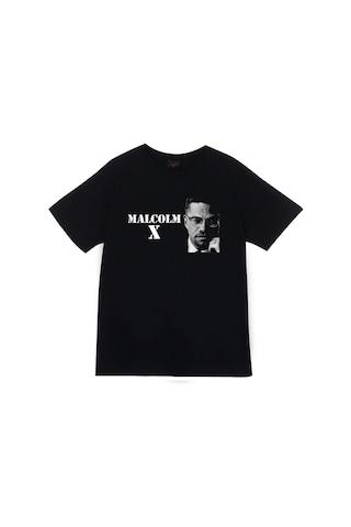 Stoned&Fame Malcolm X Baskılı T-shirt SIYAH