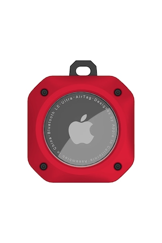 Buff Tagsafe Proshield Taşınabilir Anahtarlık Apple Uyumlu AirTag Kılıf Red