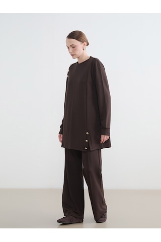 Lcw Everyday Kahverengi Soft Touch Kadın Sweatshirt Tunik