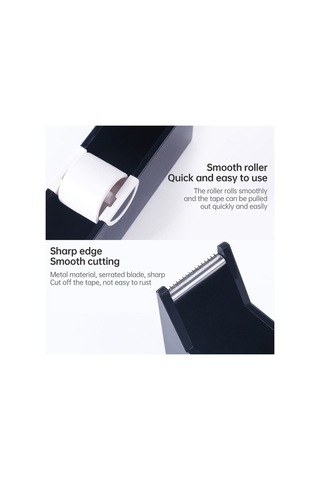 Willowhaven Ofis Bant Tutucu Dispenseri, Beyaz, 25mm Çap, 9.5x3x5.7cm Boy, 18mm Genişlikli Bant İçin, Dayanıklı Masaüstü Kesici Diğer