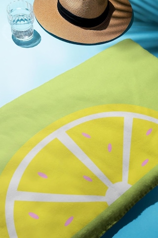 Dijital Baskı Plaj Deniz Havlusu Limon Desenli Peştamal Hvl0162 Diğer