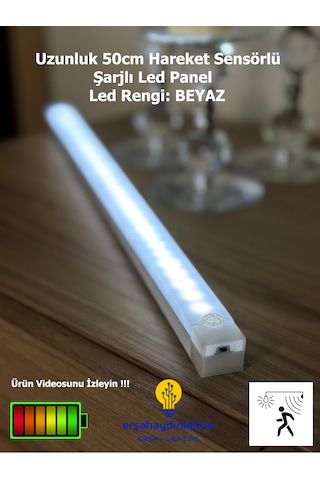 Hareket Sensörlü Led Işık 50 Cm Beyaz Renk