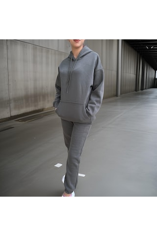 Ceyss Design Unisex Üç İplik Şardonlu Oversize Hoodieli Eşofman Takımı-haki Haki