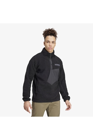 Adidas Terrex Xploric High Pile Fleece Pullover Erkek Siyah Yürüyüş Polar Iw0231