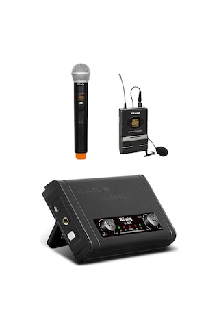 König K-302ey Kablosuz Mikrofon El + Yaka Uhf Çift Kanal - 8697314964129