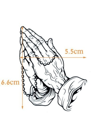 Geçici Çift El Tespih Dua Ruhani Temas Parmak Tattoo Kol Bilek Dövmesi