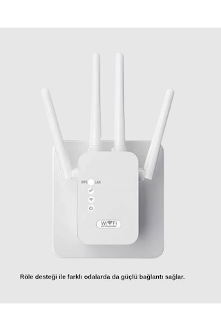 Cosmotex Antenli Wifi Repeater 300m2 Kapsama Alanı Wpa3 Güvenlikli