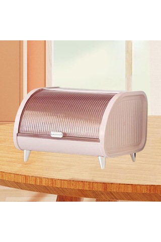 Homyl Kozmetik Saklama Kutusu Mutfak Kabı Fırın Kahve Pembe