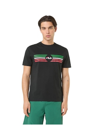 Fila Fam1221.80010 Padule Regular Logo Graphic Erkek Spor Tişört Siyah